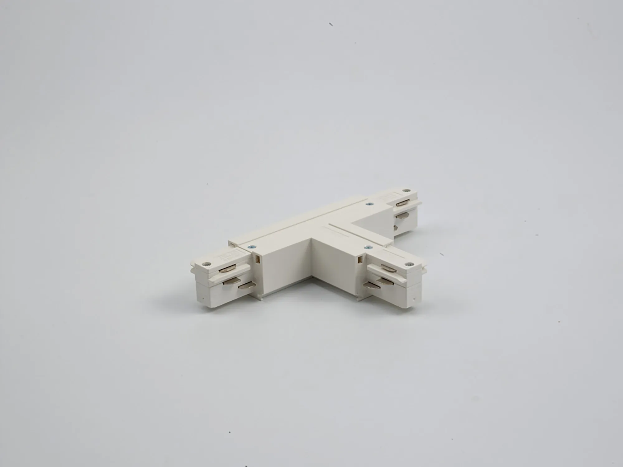 T Coupler With Feeding Option 3 Circuit Surface Mounted Track Left 555 1 1213 1  Eutrac 3 Circuit Surface-White